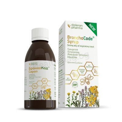 БронхоКод сироп за суха и влажна кашлица 180 г Doleran Pharma