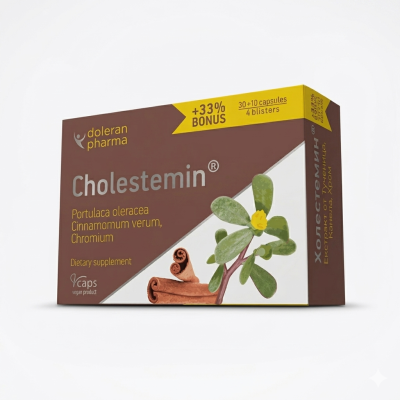 Cholestemin, Холестемин за холестерол и кръвна захар капсули х 40, Doleran Pharma Хранителна добавка
