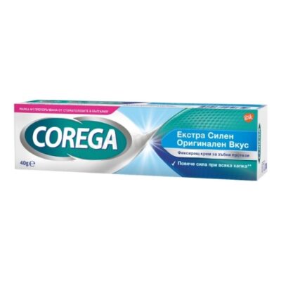 КОРЕГА фиксиращ крем за зъбни протези Corega Extra Strong Original, 40 г