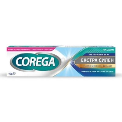 КОРЕГА фиксиращ крем за зъбни протези Corega Extra Strong Neutral, 40 г