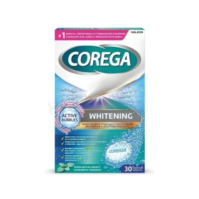 Корега избелващи таблетки за почистване на протези Corega Whitening x 30 бр.