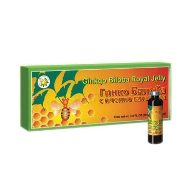 Гинко Билоба с пчелно млечице флакони x 10, TNT (Ginkgo Biloba + Royal Jelly Liquid Vials x 10) Хранителна добавка