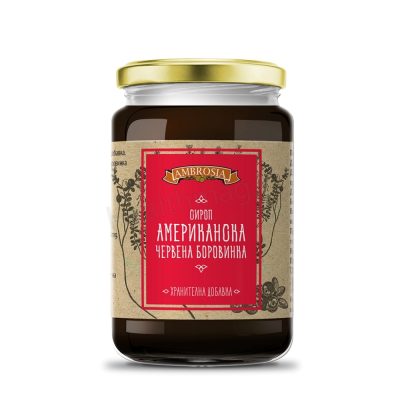 Сироп Американска червена боровинка 410 г, Ambrosia (Cranberry Syrup 410 g Ambrosia) Хранителна добавка