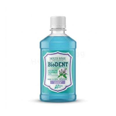 Вода за уста със салвия 300 мл, BioDent (BioDent Antiplaque Salvia Mouthwash 300 ml)