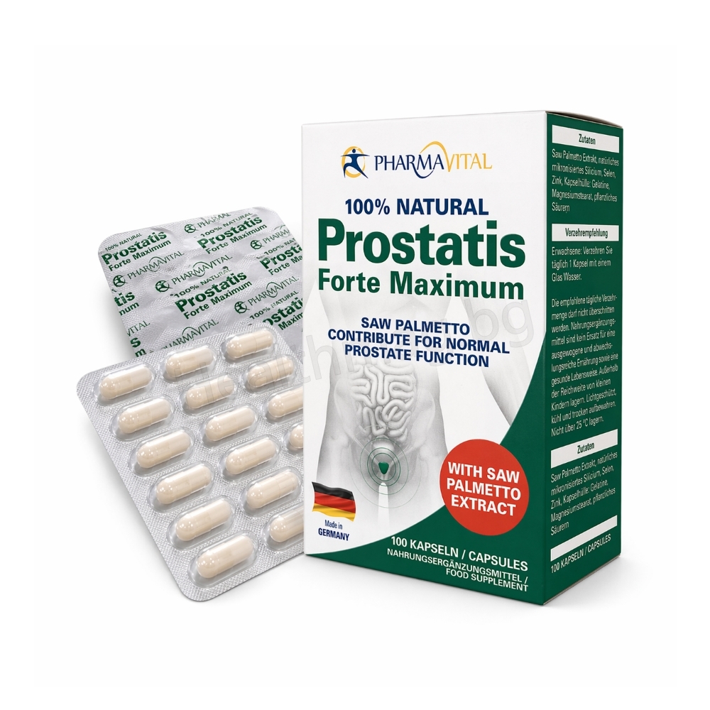 Простатис Форте Максимум за здрава простата 100 капсули, Pharma Vital (Prostatis Forte Maximum 100 Capsules Pharma Vital)