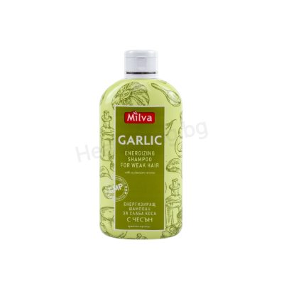 Енергизиращият шампоан с Чесън за слаба коса 200 мл Милва Milva Garlic Shampoo 200 ml – Hair Growth & Anti Hair Loss Care