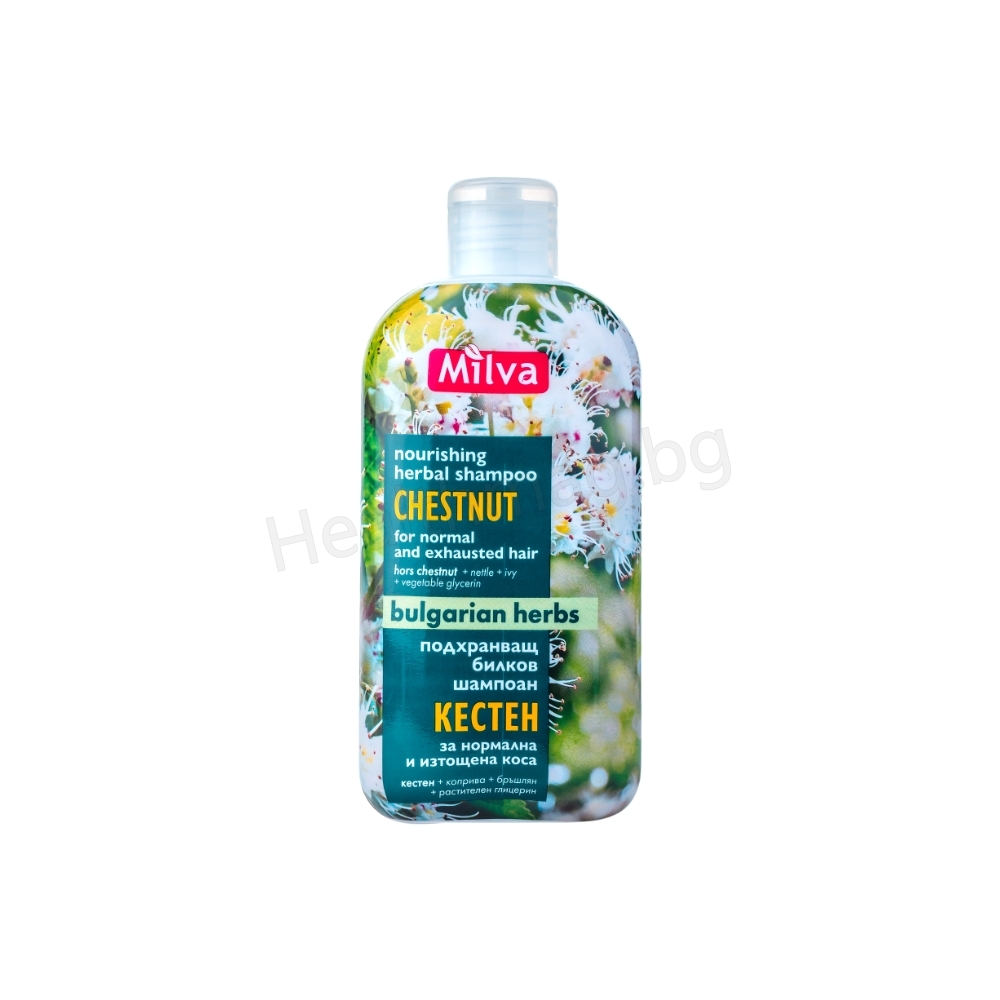 Шампоан за коса с Кестен 200 мл Милва Milva Horse Chestnut Shampoo – Scalp Toning & Hair Strengthening