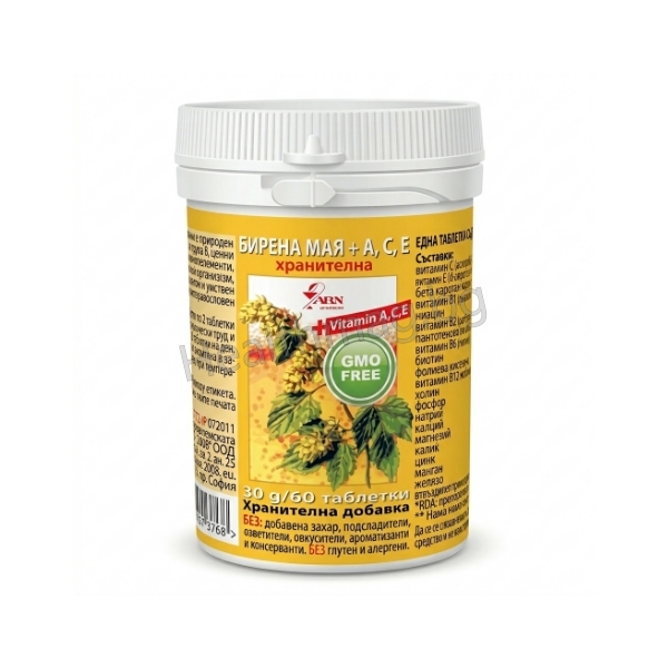 Бирена мая + А, С, Е х 60 табл., AmosVital Beer Yeast + A, C, E 60 Tablets, AMOS Vital