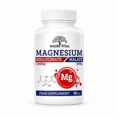Магнезий Бисглицинат и Малат х 60 капс. - Magne Vital Magne Vital Magnesium Bisglycinate and Malate x 60 Capsules