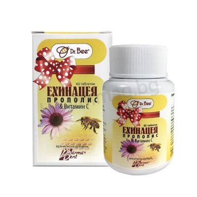 Таблетки с прополис, ехинацея и витамин C х 60 табл. - DR. BEE DR. BEE Propolis Echinacea Vitamin C Lozenges