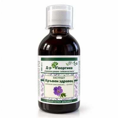 Екстракт от Кръвен здравец 300 мл – Д-р Георгиев Bloody Cranesbill Root Extract 300 ml – Dr. Georgiev