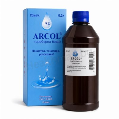 Сребърна вода 25 мг/л х 500 мл – Аркол Arcol Silver Water 25 mg/l x 500 ml