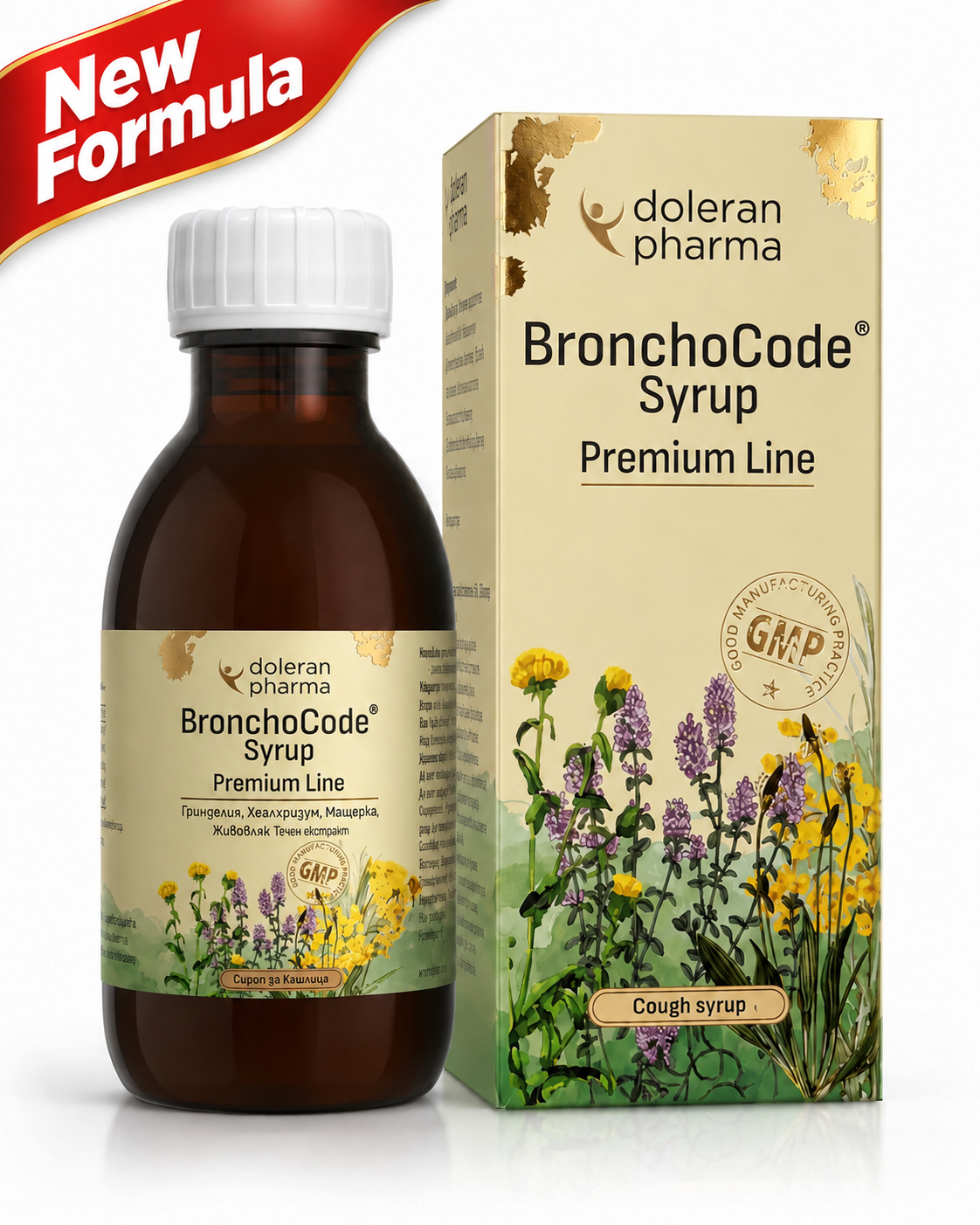 БронхоKод Сироп - Премиум 180 г, Doleran Pharma BronchoCode Syrup Premium 180g , Doleran Pharma