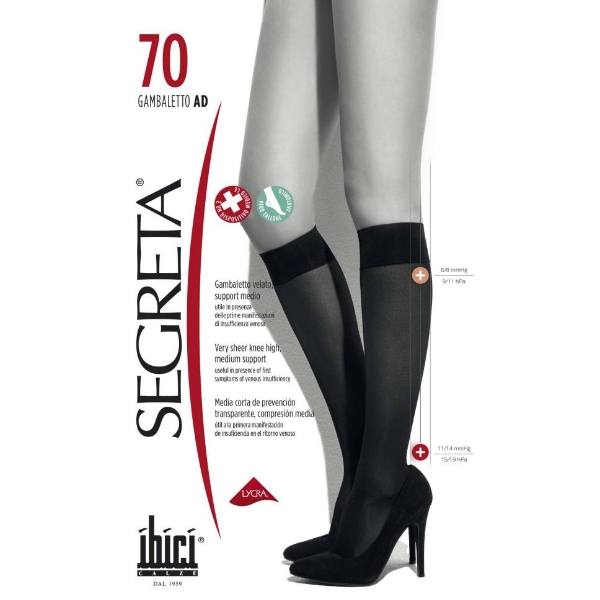 Дамски компресивни 3/4 чорапи 70 Den - Segreta Segreta Women's Knee-High Compression Stockings 70 DEN